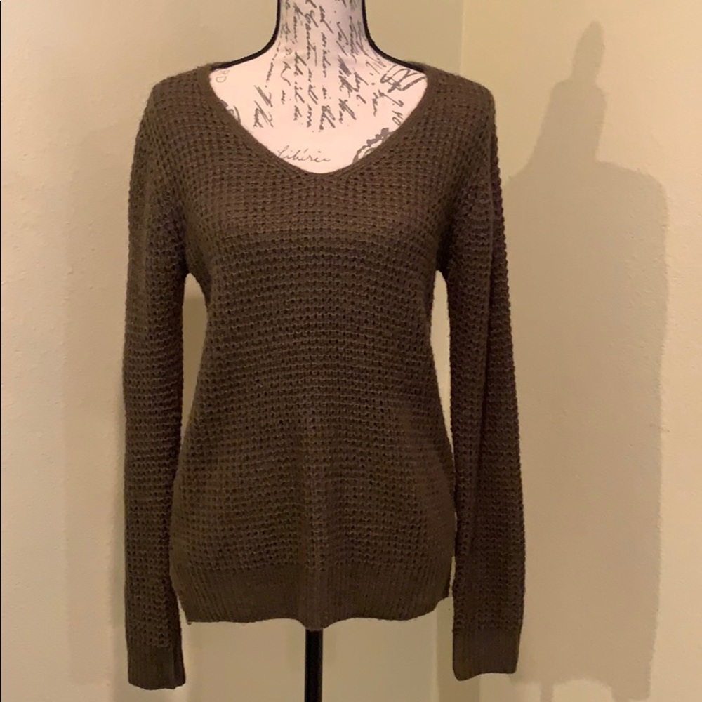 Dark green knitted Be Cool V- neck sweater